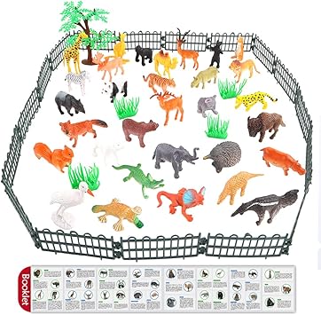 ValeforToy 54 Mini Jungle Toys and 82 Mini Dinosaur Toy Set