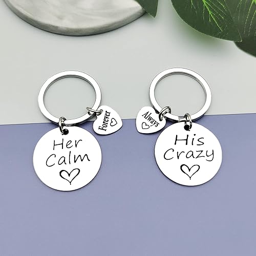 Miniatura 3 de Juego de llavero divertido para pareja para novio, novia, aniversario, regalo para marido, esposa, para él y para ella regalos de boda para