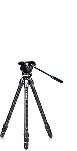 Benro Serie Tortoise TTOR24CLV Fibra de carbono sin columna #2 con base niveladora y cabezal S4pro de 4 secciones