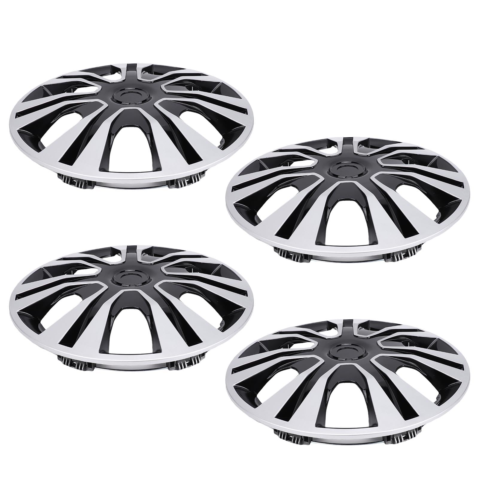 Copricerchi 16 Pollici, Facile Installazione Copricerchi ABS Set 4 Pezzi in Plastica Resistente for Auto Familiari SUV e Veicoli Quotidiani