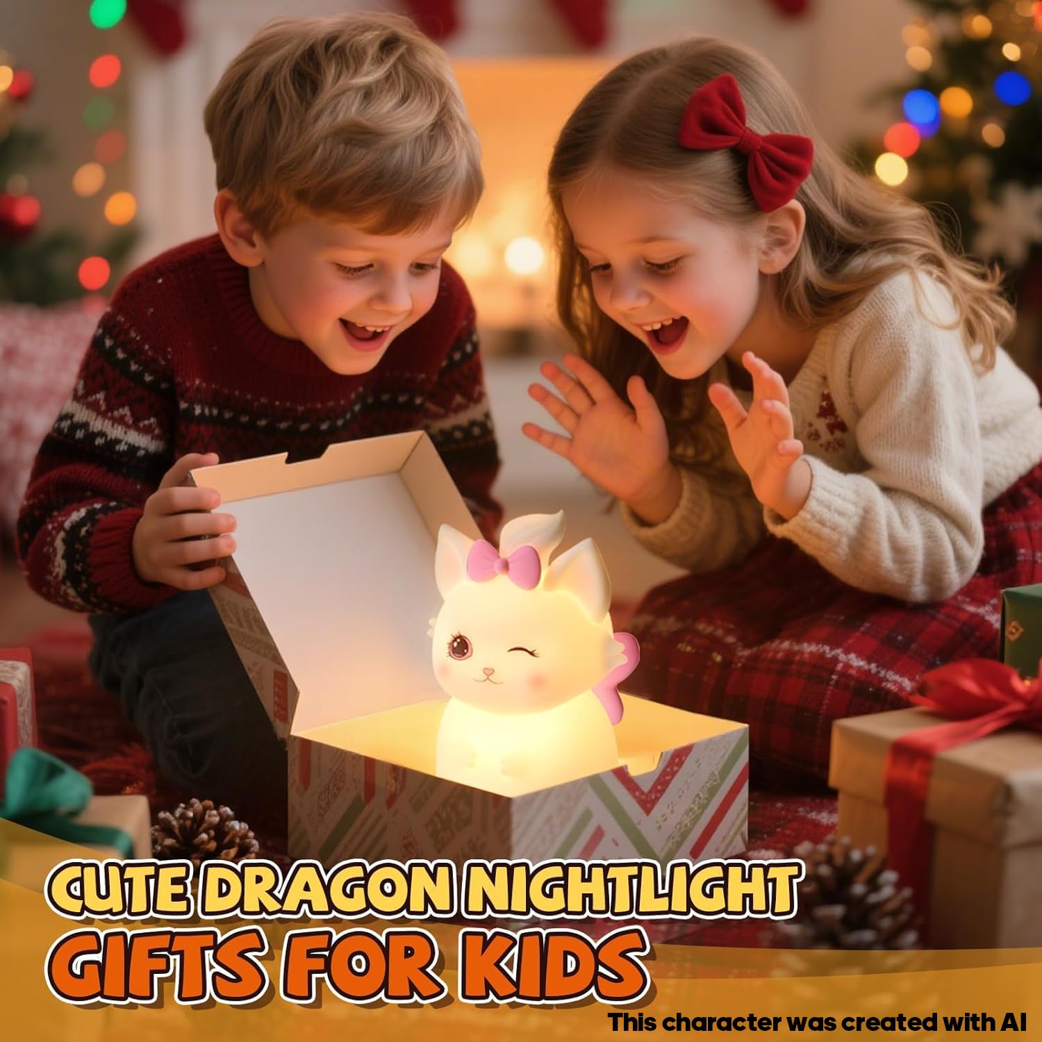 Luce notturna con controllo touch, 3 modalità e lampada a LED dimmerabile con 7 colori, ricaricabile tramite USB, in silicone per uso alimentare, decorazione per la camera dei bambini (bianco)
