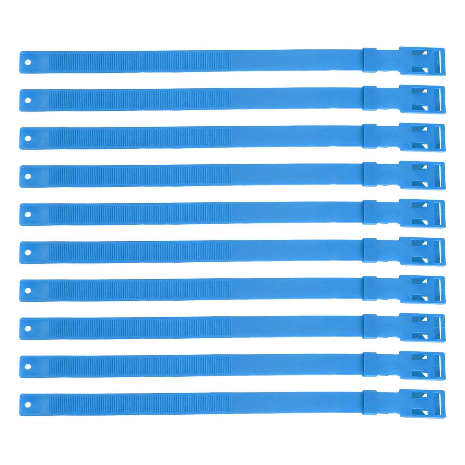 Paquete de 10 Collares Ajustables de PU para Oveja y Cabra, Collar Antipérdida de Bronce Fuerte para Animales de Granja Pequeños, Azul