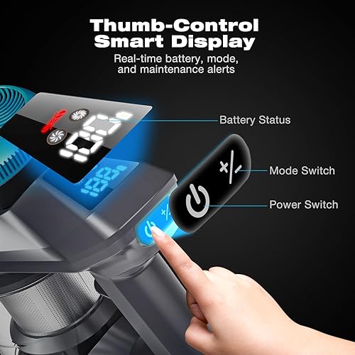 Miniatura 5 de HAUSMEISTER Aspiradora inalámbrica, 2.56 libras, ultraligera, 35 minutos de tiempo de funcionamiento, para pelo de mascotasalfombrassuelos duros,