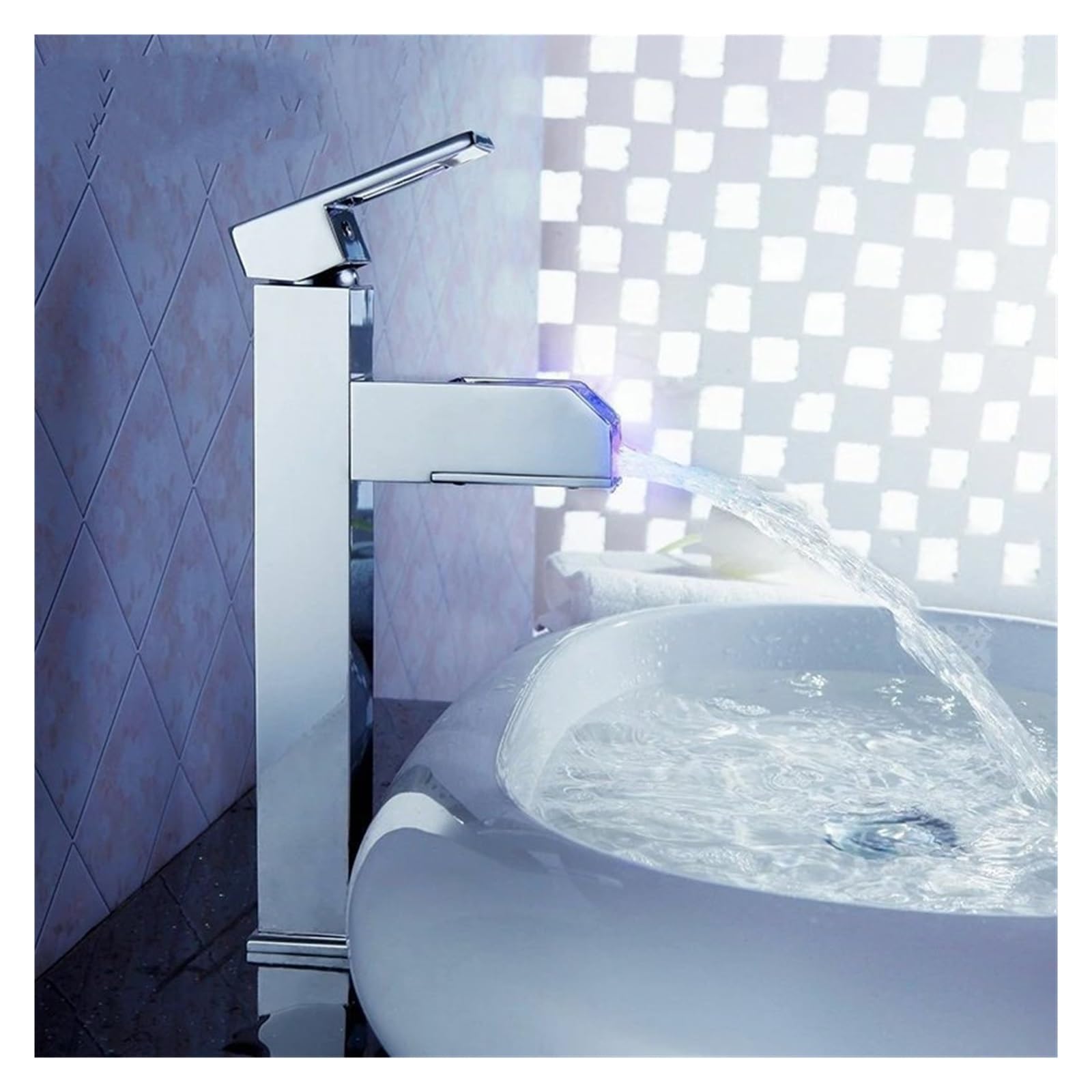 Grifos de baño de latón Macizo Grifo de Lavabo de baño Grifo LED Grifo Mezclador de Lavabo con alimentación de Agua Grifo Cromado Grifo para Fregadero de Cocina