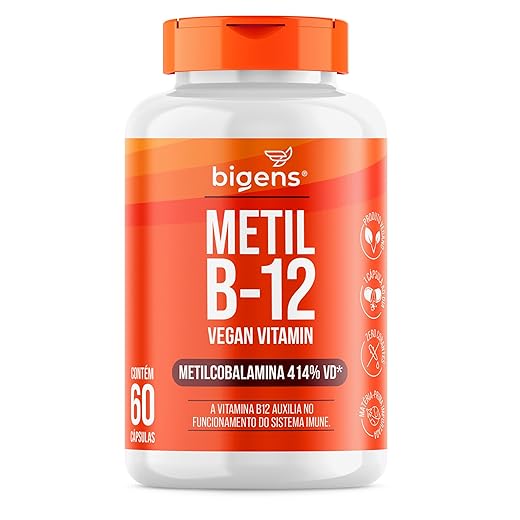 Metil B-12 Vegan Vitamin Metilcobalamina 414% VD, Bigens, 60 cápsulas (Unidade)
