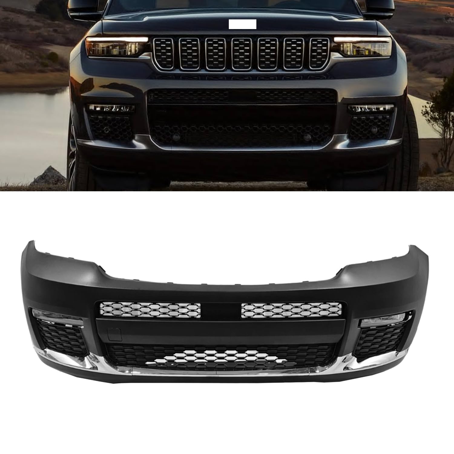 Complete Front Bumper Cover Assembly Fits For 2021 2022 2023 Jeep Grand Cherokee L