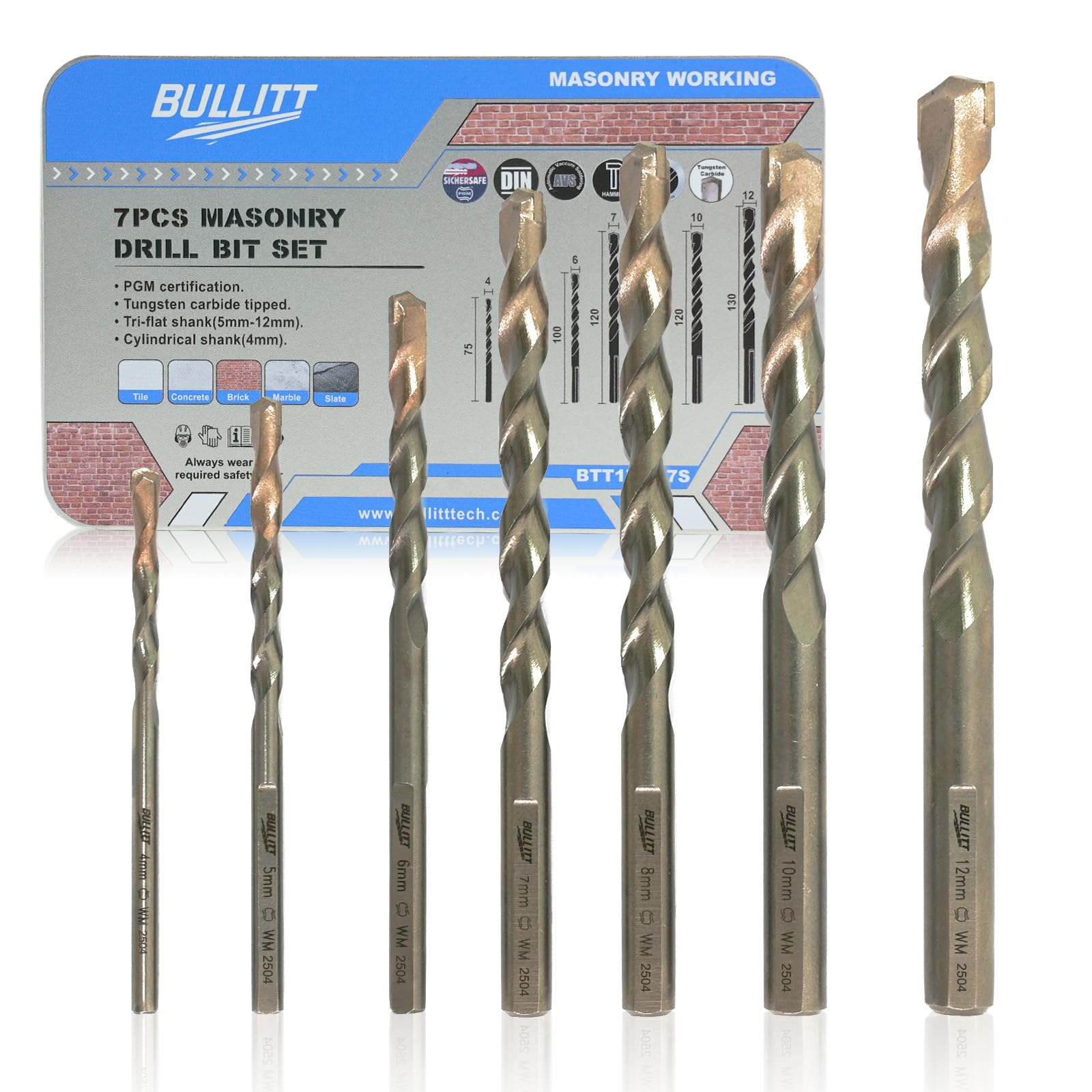 BULLITT 7Pcs Masonry Drill Bits