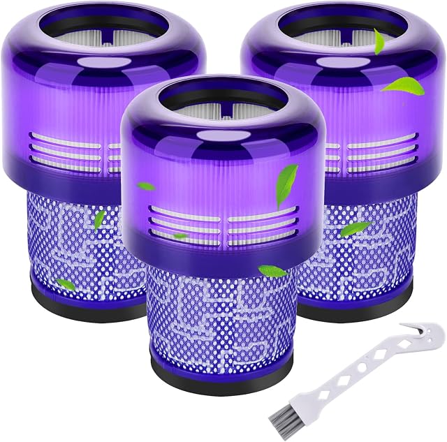 Rebirthcare 3 Pack V11 Filter for Dyson V11 Absolute V11 Animal V11 Torque Drive V15 Detect SV14 Cordless Vacuum Filter Replacement Filters Parts Spares Washable, Replace Part # 970013-02 & 97001302