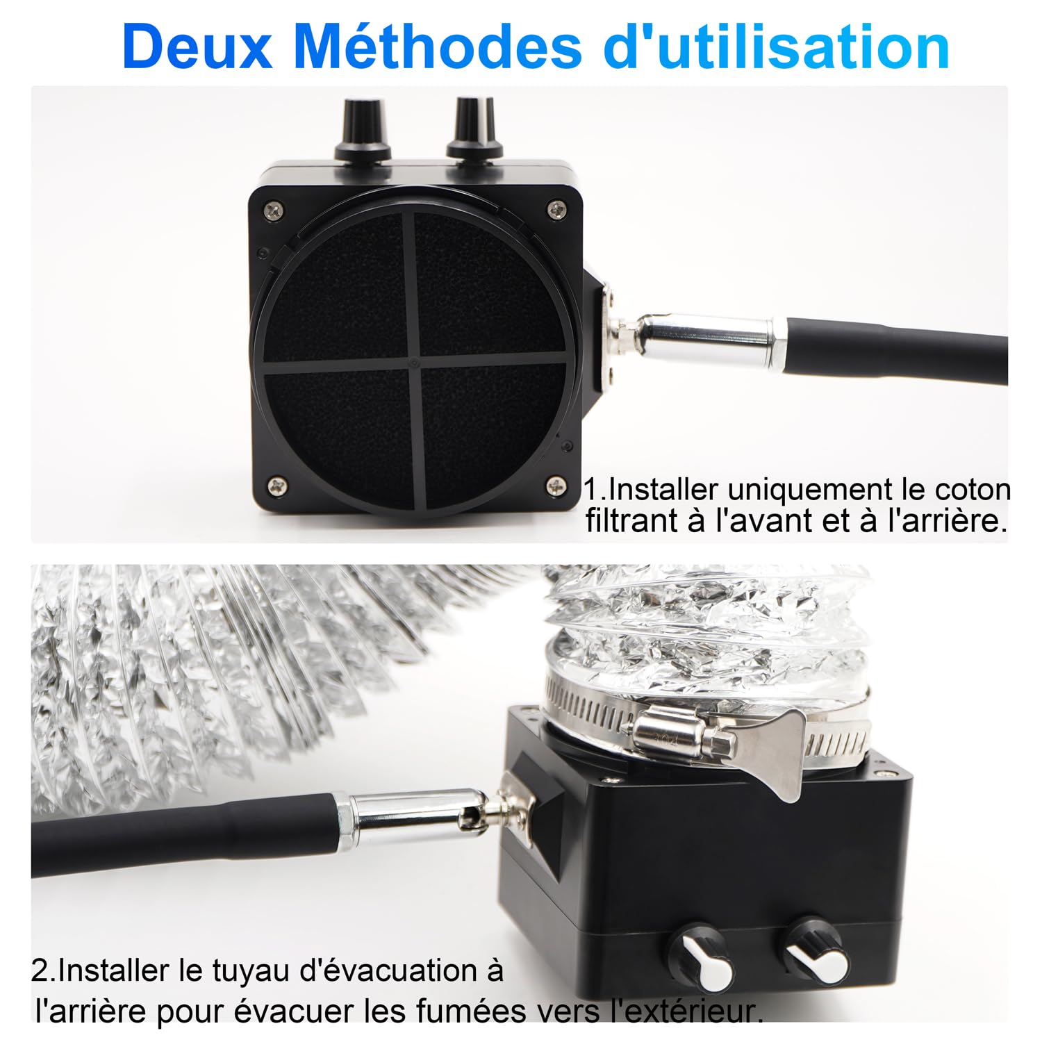 Treedix Extracteur de Fumée de Soudure, Ventilateur d'aspiration de Vapeur de Soudure, avec Lumière LED et Puissance d'aspiration, 15 Filtres à Charbon Actif