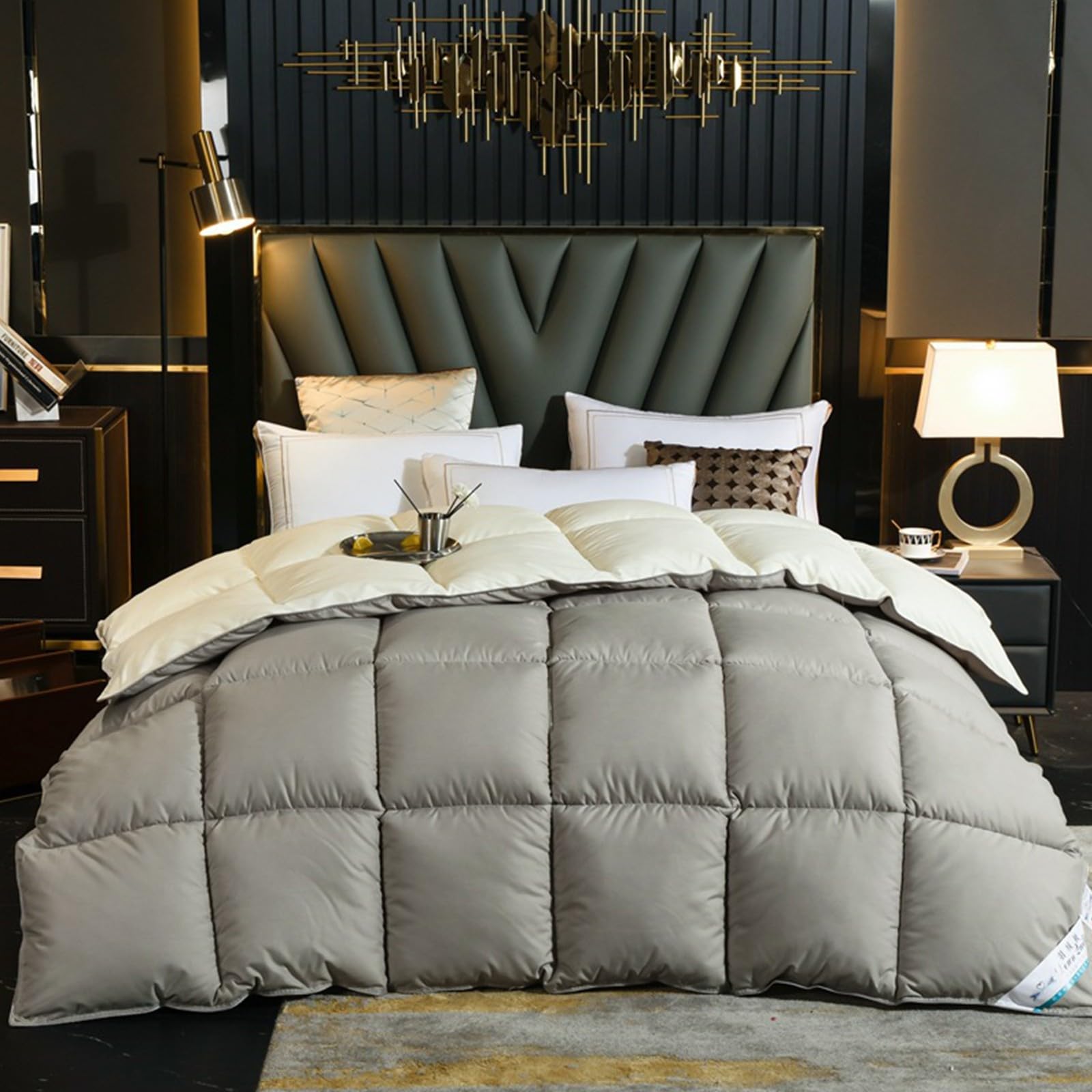 Couette en plumes ultra douce queen size 220 x 240 cm nuage de sommeil