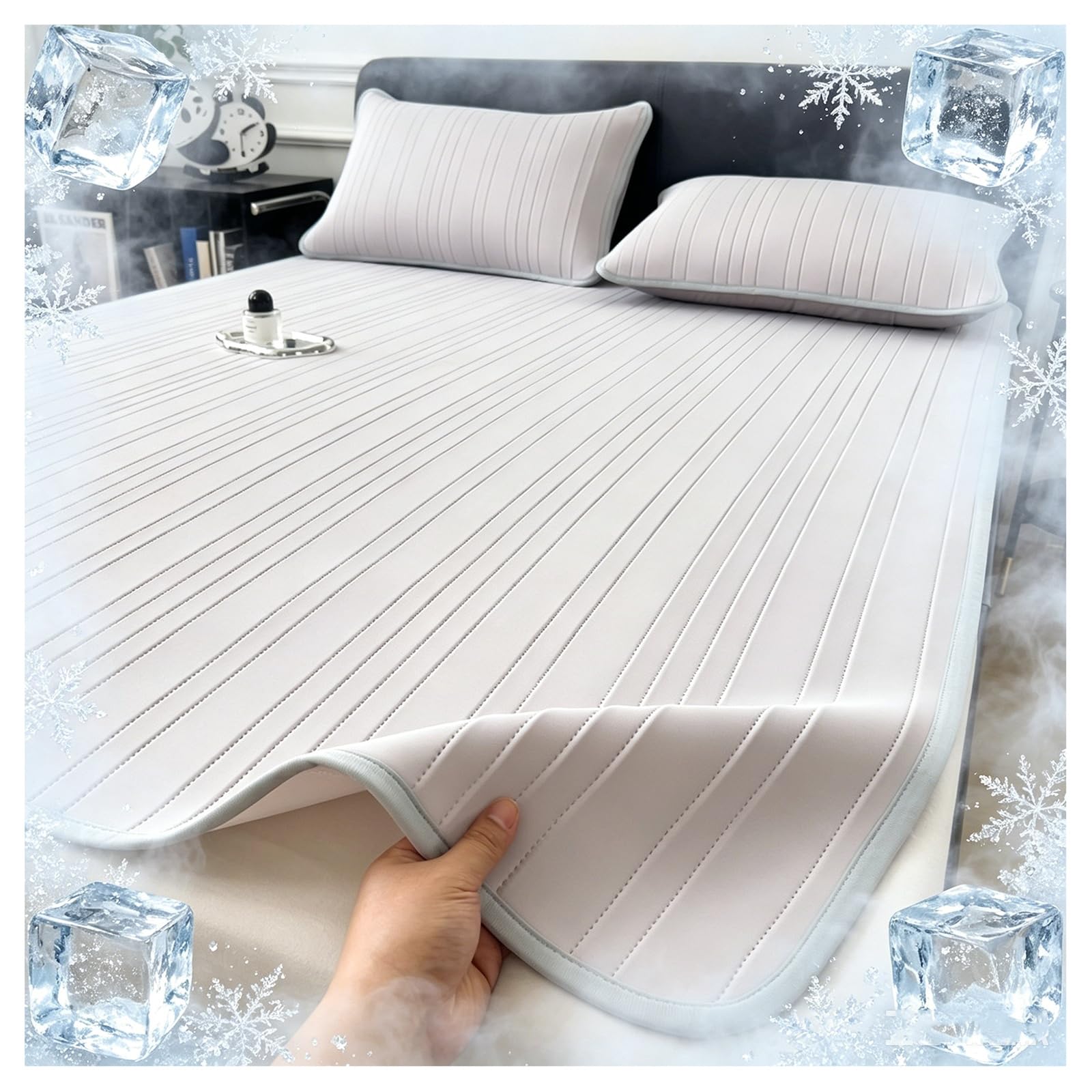 Cooling Bed Sheet - Ice Silk Feel, Breathable & Soft