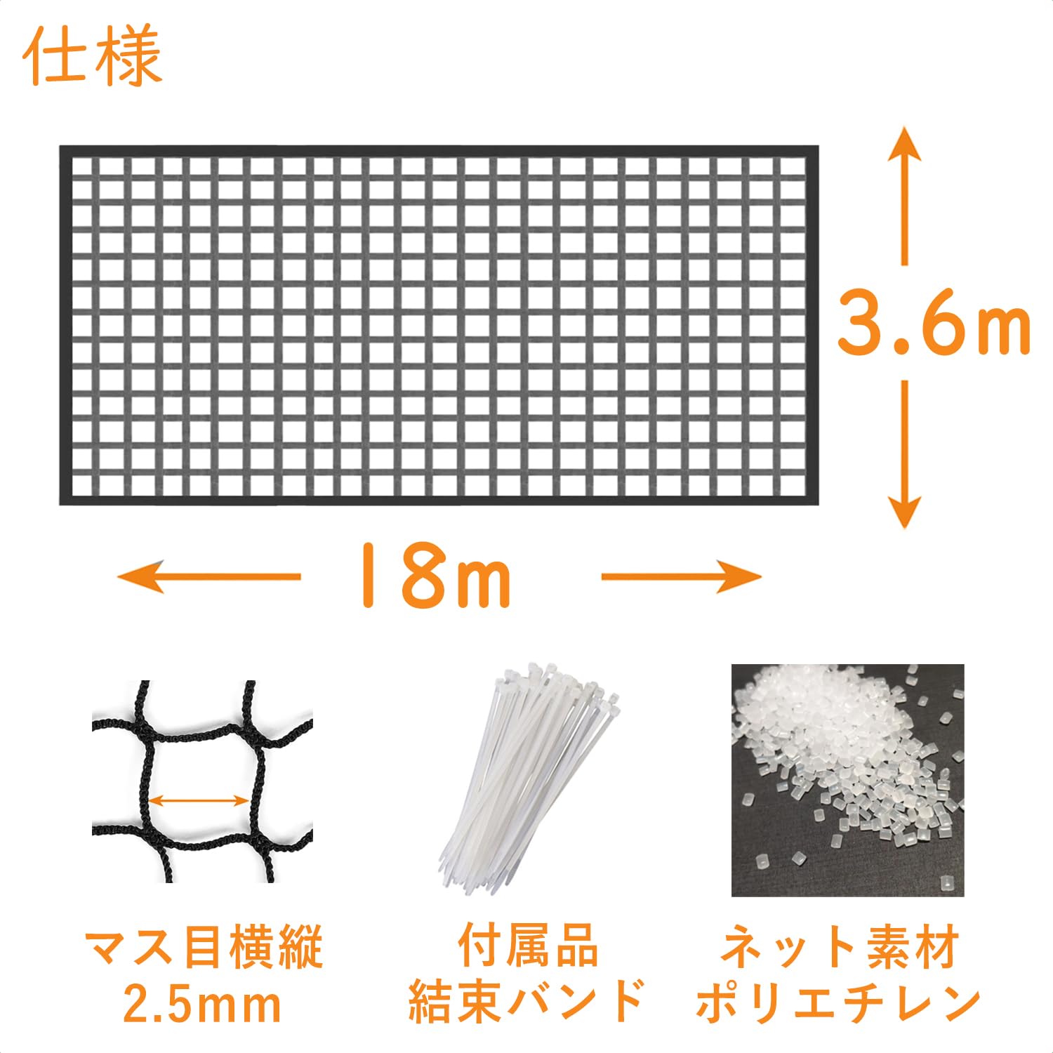 Amazon | KAIDIDA 防球ネット 野球ネット 18m x 3.6m 取替用 飛散防止