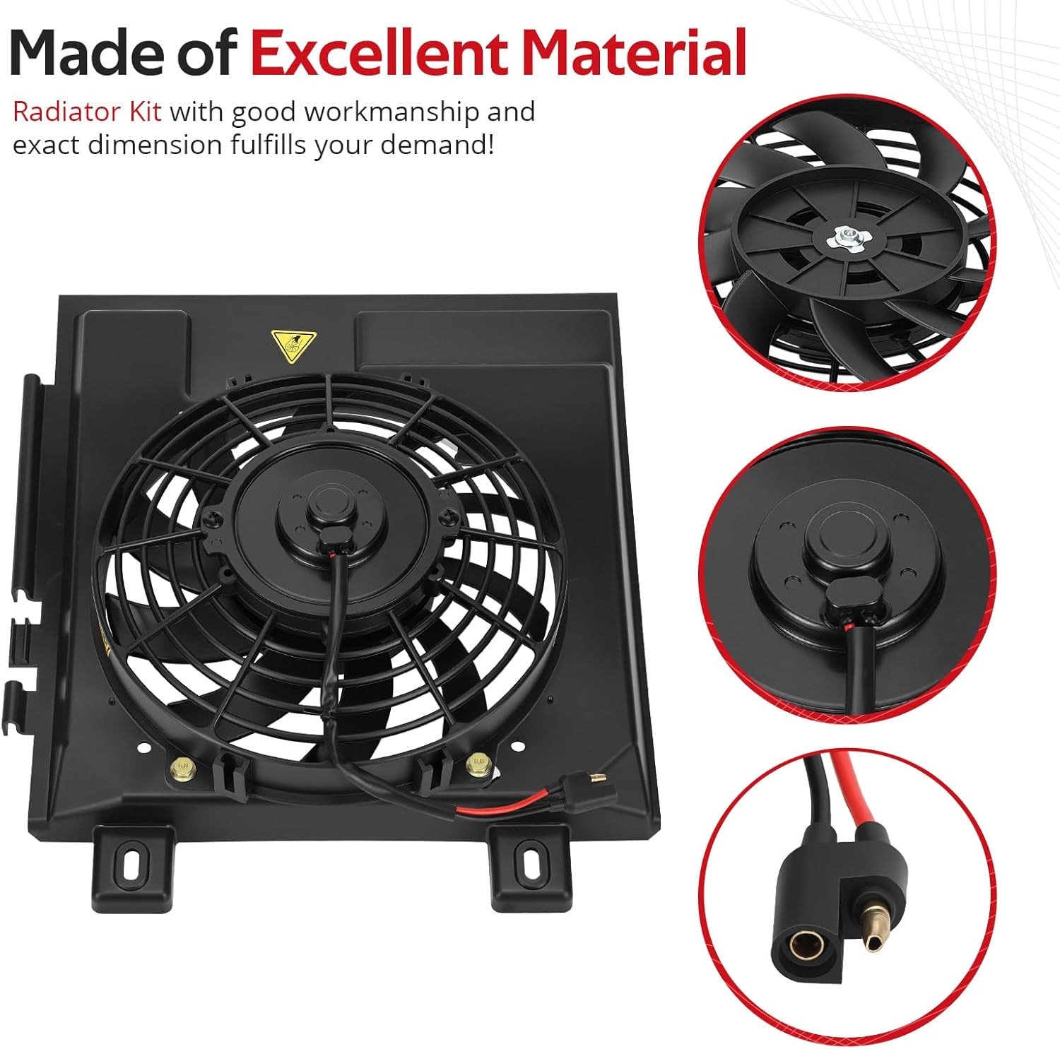 JAVIK Radiator With Bushing Kit And Cooling Fan With Fan Shroud For Polaris Sportsman 500 400 Magnum 500 Xpedition 425 Diese-l 455 Worker 500 ATP 500 2000-2004 O.E.M# 1240045 2410123 5433059