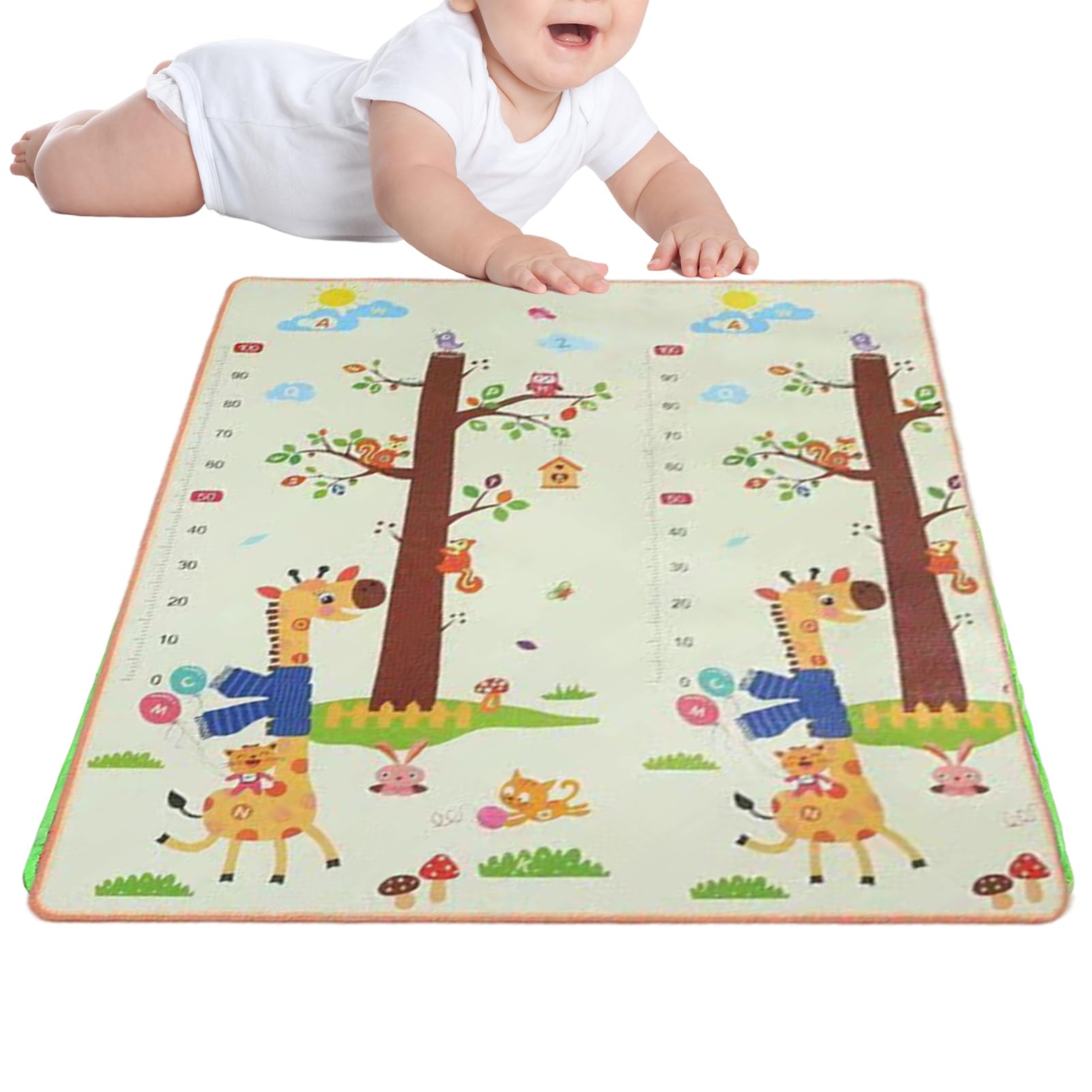 Tappeto Attività Bambini 200 x 180 cm Tappeto per Gattonare e | Tappeto per Sala Giochi e Area Ricreativa Per Casa Appartamento Fattoria Asilo Soggiorno e Camera da
