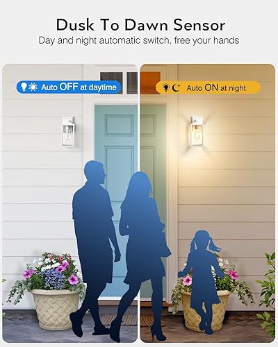 Miniatura 2 de VIANIS Paquete de 2 lámparas para exteriores, farol blanco para iluminación de pared al aire libre, luces de porche antioxidantes, luces exteriores