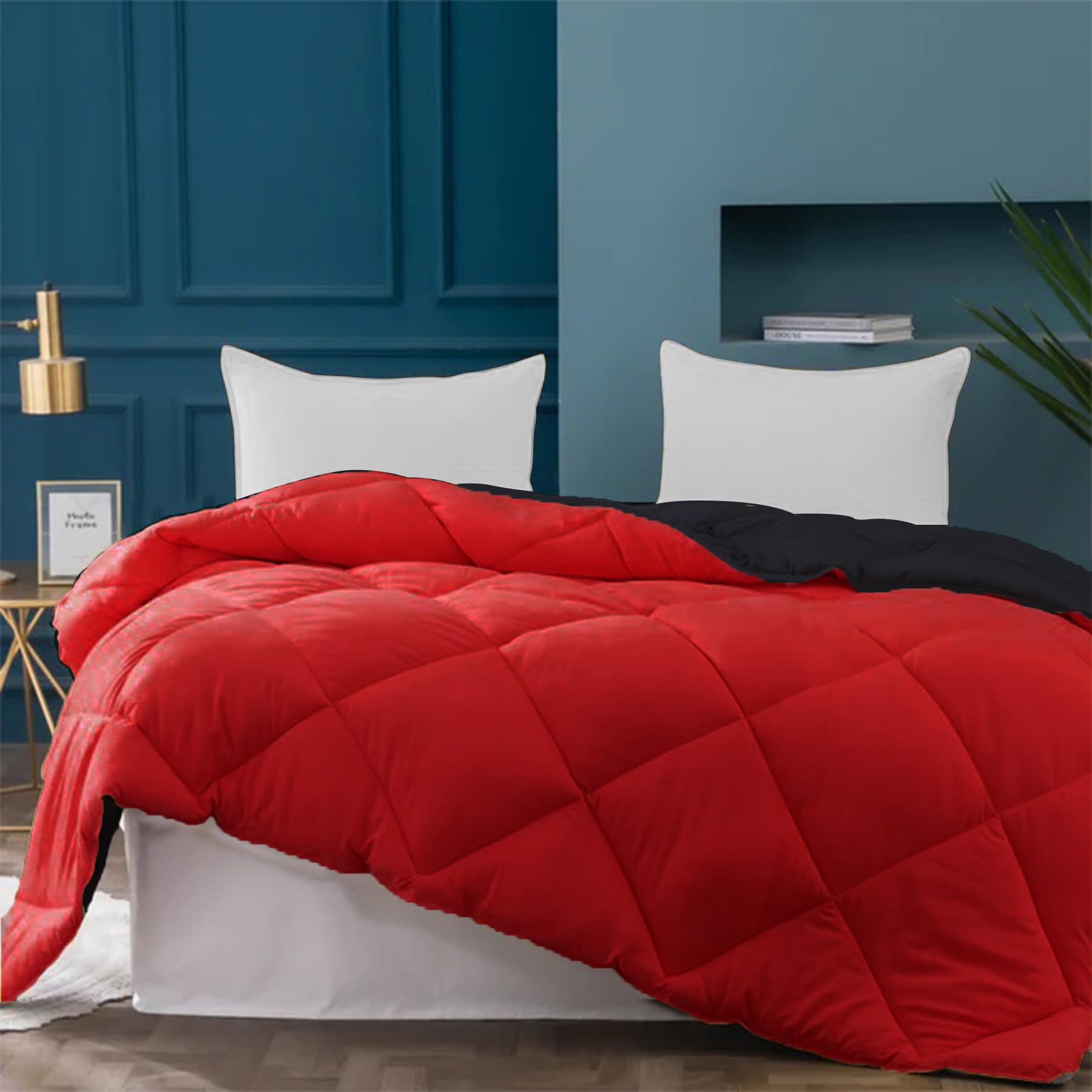 HOMEMONDE Comforter Single Bed for Winter | 200 GSM Microfiber Reversible AC Comforter | Comforter Single Bed | Quilt for Single Bed | Diwali Gifts | Single (56 x 86 Inch),Black & Maroon (B0CDC7L2WZ) Amazon Price History, Amazon Price Tracker