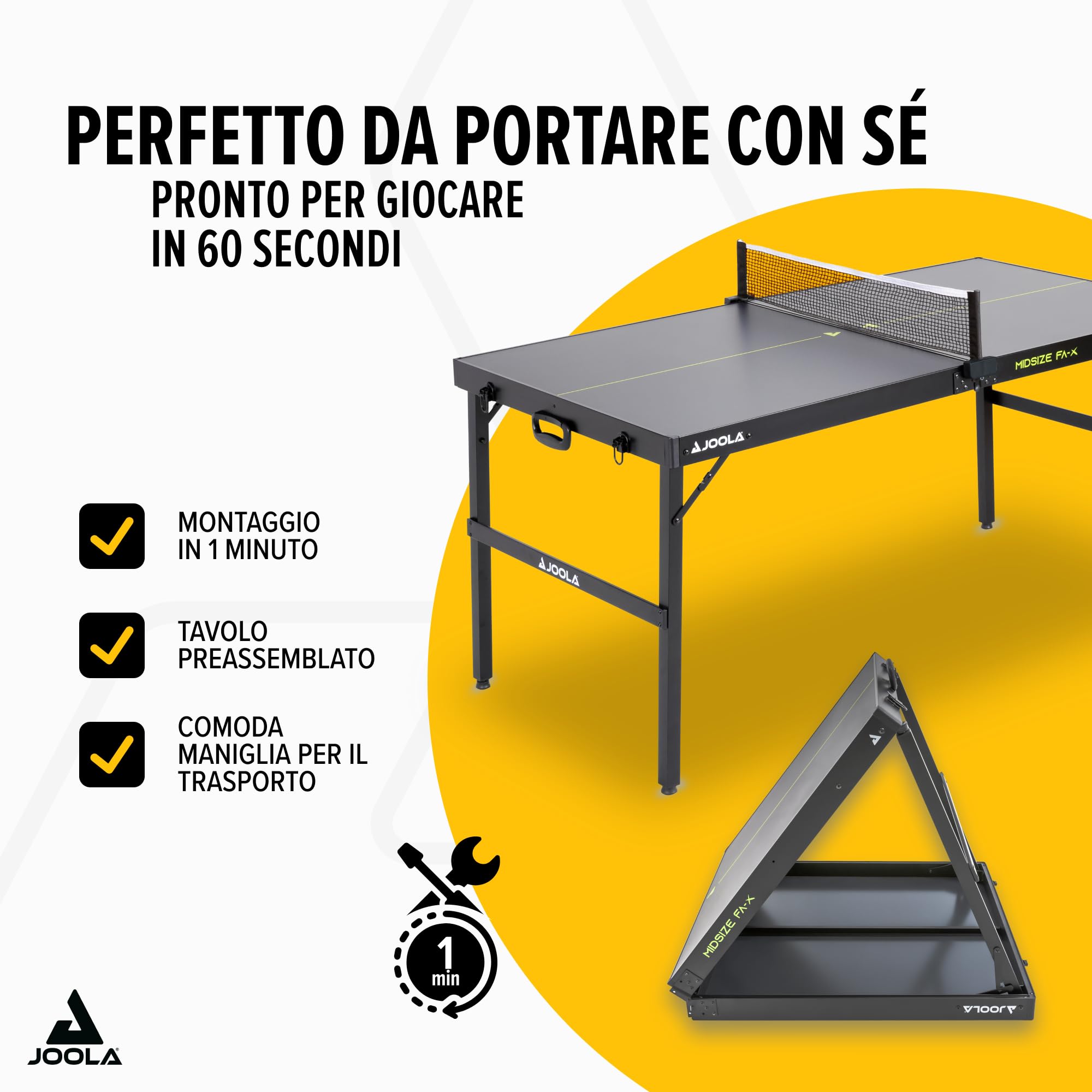 JOOLA Midsize FA-X - Tavolo da ping-pong compatto per interni