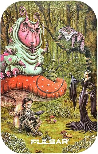 Pulsar Fian Arroyo - Tapa magnética para bandeja rodante, serie de artistas Malicia en el país de las maravillas y arte psicodélico trippy para