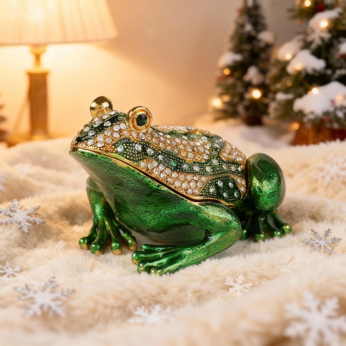 Frog Trinket Boxes Hinged Enamel Hand-Painted Jewelry Box Animals Figurine Craft Ornaments Unique Gift for Home Decor - Image 4