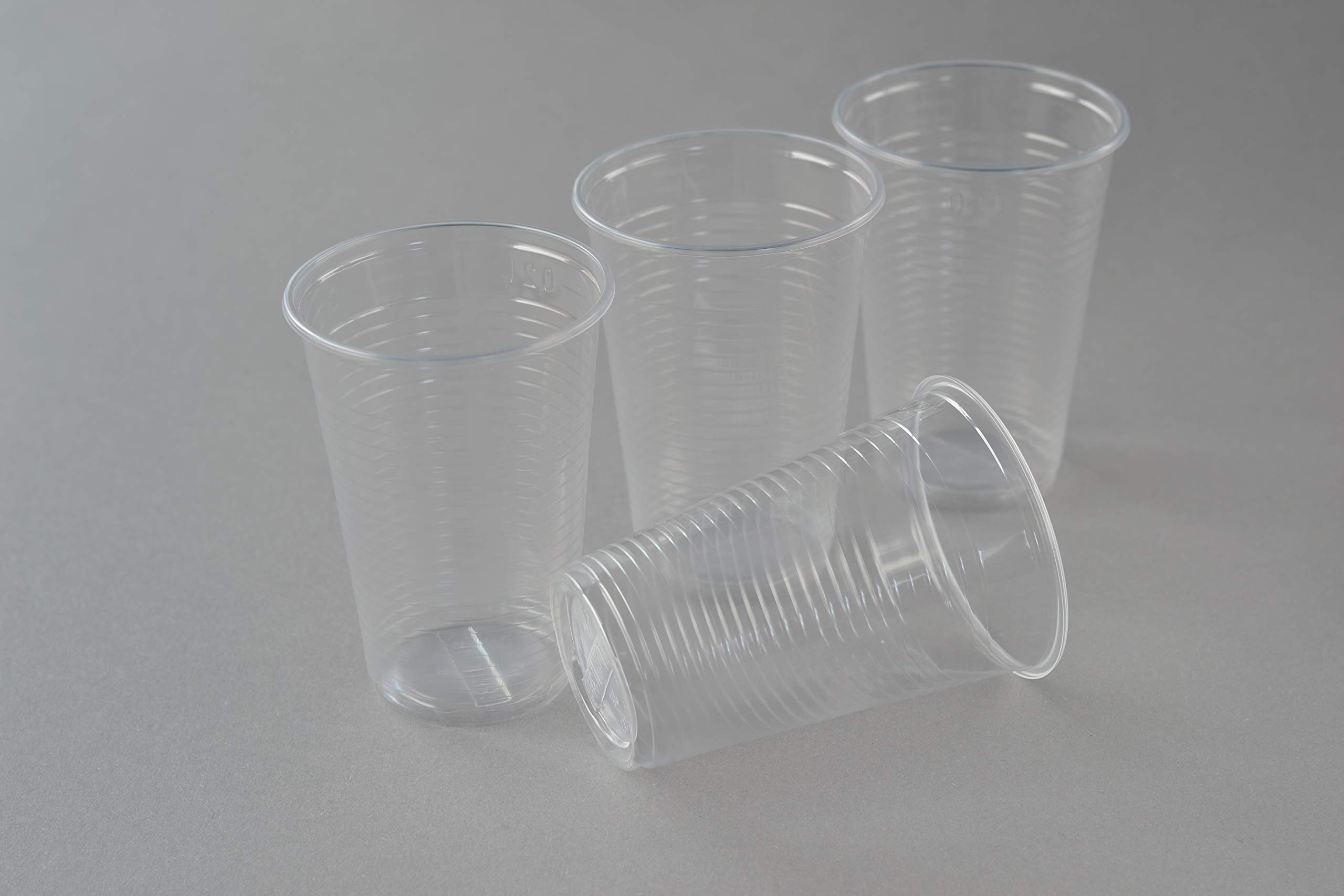 3000 Stück Trinkbecher, 0,2l transparent Einweg Becher Plastikbecher Ausschankbecher Kunststoffbecher Kaltgetränkebecher