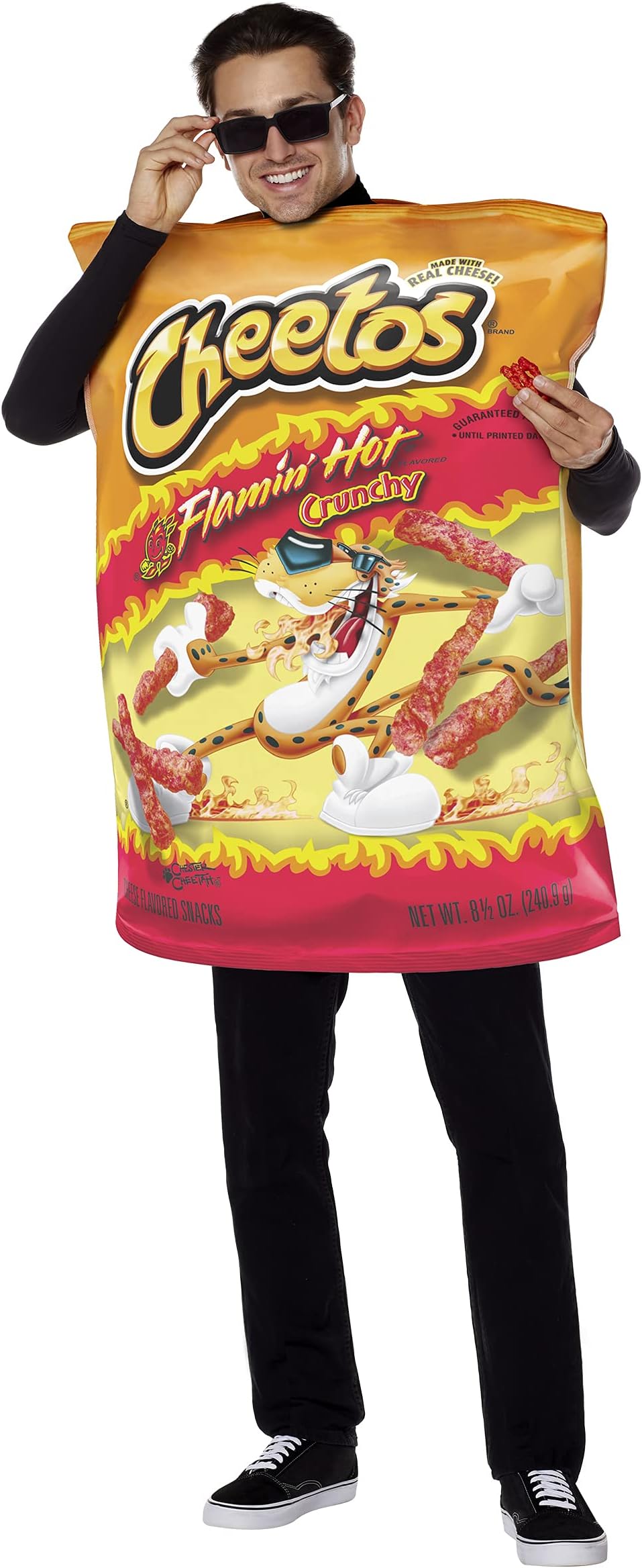 Cheetos Adult Flamin Hot Cheetos Bag Costume | Officially Licensed | Funny Halloween Costume