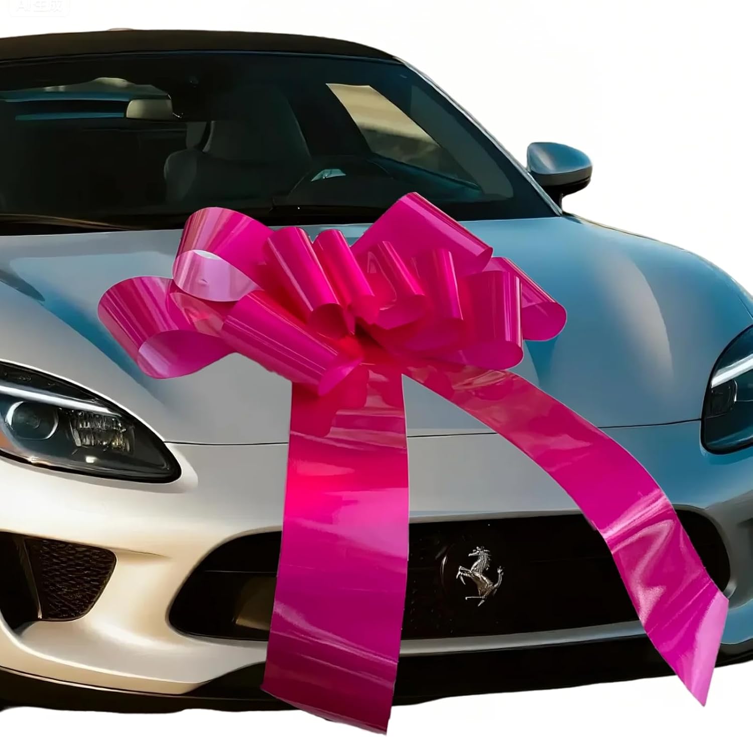 Big Pink Car Bow (30 Inch, 1 Pack)- Giant Gift Bow for Car, Large Pink Bow for Appliances, Bike, New House, Huge Bow for Birthday, Graduation, Christmas, Party.