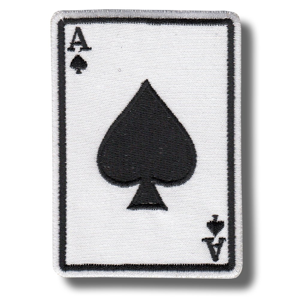 Embroidered Patch, 6x9 cm Sew on, Stiff Backing, Dense Stitching, Customizable, 1 Piece, Rectangular, Card Games or Gambling Theme