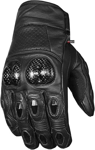 Guantes de piel de anilina de vaca para motocicleta de hombre con control deslizante