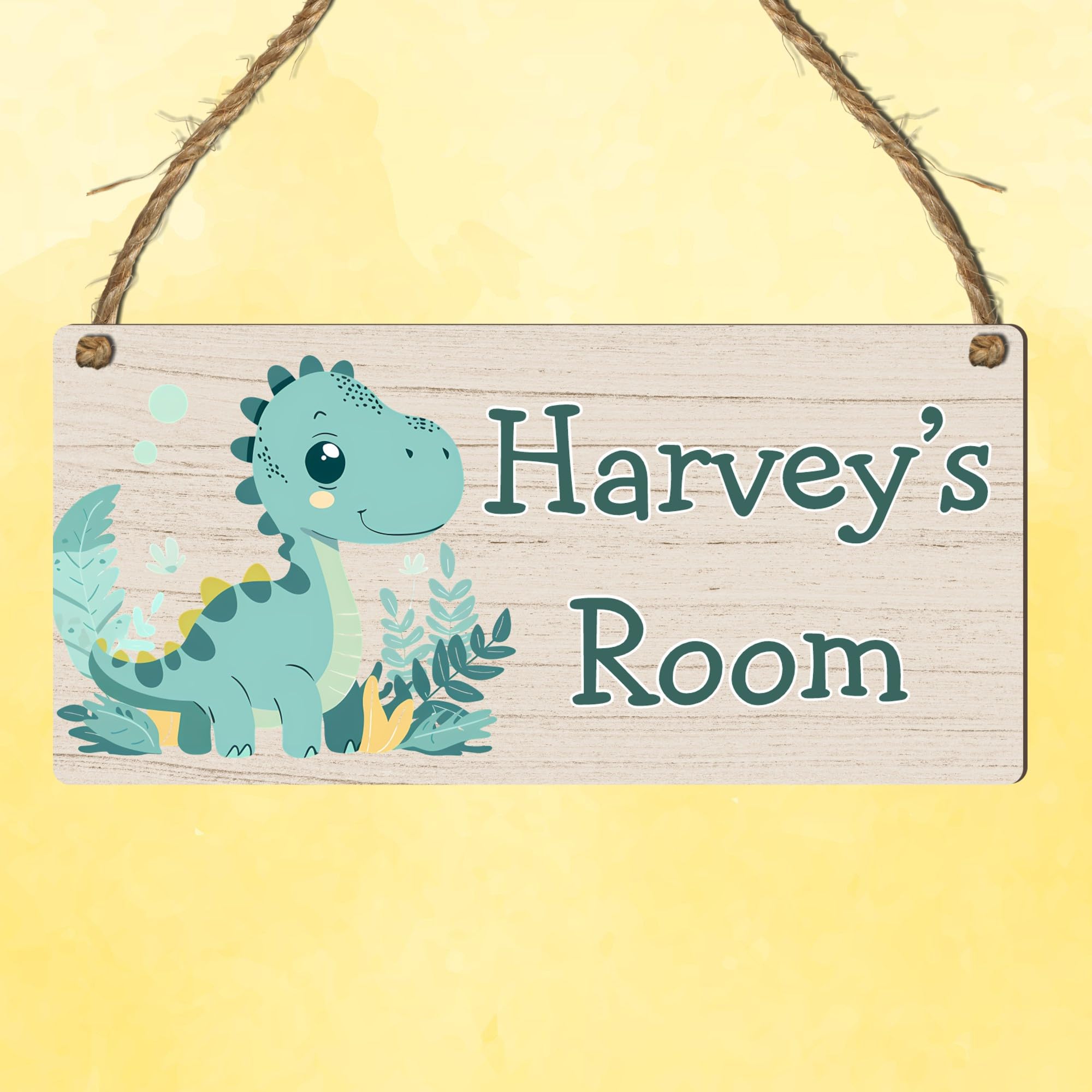 Personalised Cute Dinosaur Plaque Rectangle Sign for Kids Bedroom Decor MDF Wood Birthday Christmas Thoughtful Keepsake Present - Image 7