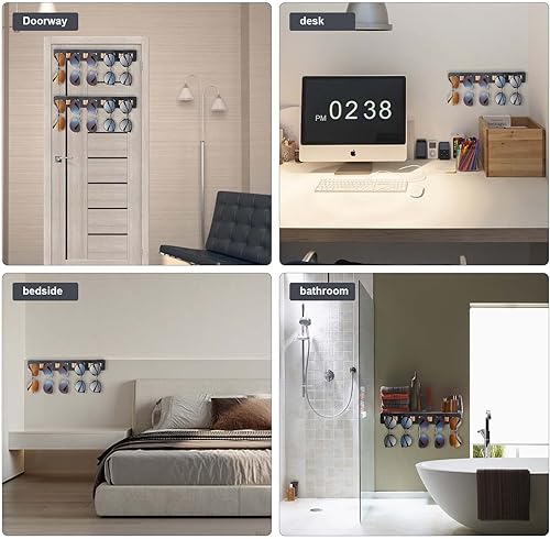 Miniatura 5 de Vodolo Organizador de gafas de sol de pared, almacenamiento de gafas de sol de madera montado en la pared,Organizador de gafas de sol, Pantalla de