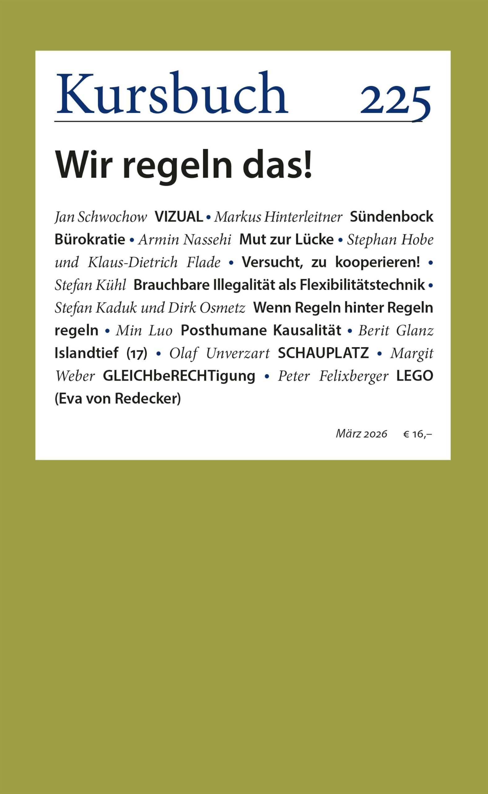 Kursbuch 225: Wir regeln das!