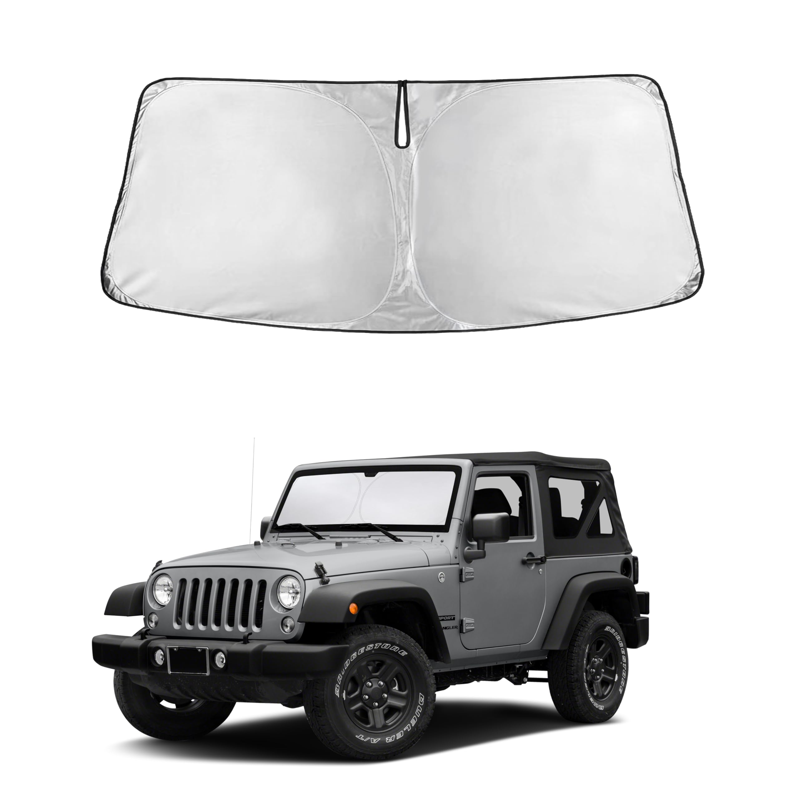 EcoNour Windshield Sunshade for Jeep Wrangler TJ 1997-2014 2015 2016 2017