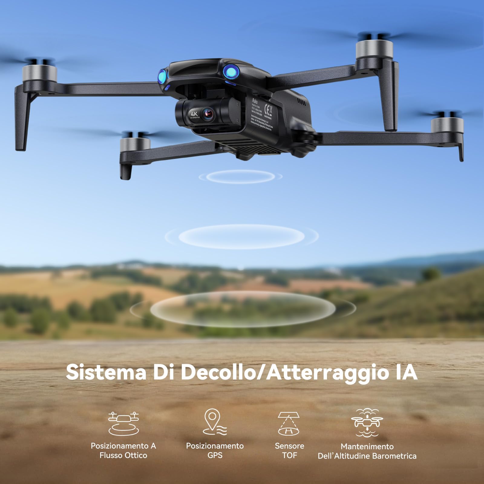 Ruko U11MINI 4K Drone con Camera Professionale, 96 Min Volo