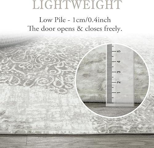 Miniatura 2 de Lahome Alfombra de área vintage con medallón  Alfombra de área antideslizante envejecida de 6 pies de diámetro, alfombra de piso para puerta,