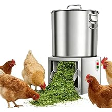 Electric Poultry Feed Processor & Vegetable Chopper, Stainless Steel Grinder with 4 Blades, 50-120 kg/h for Animal Feed Preparation on Farm or Ranch