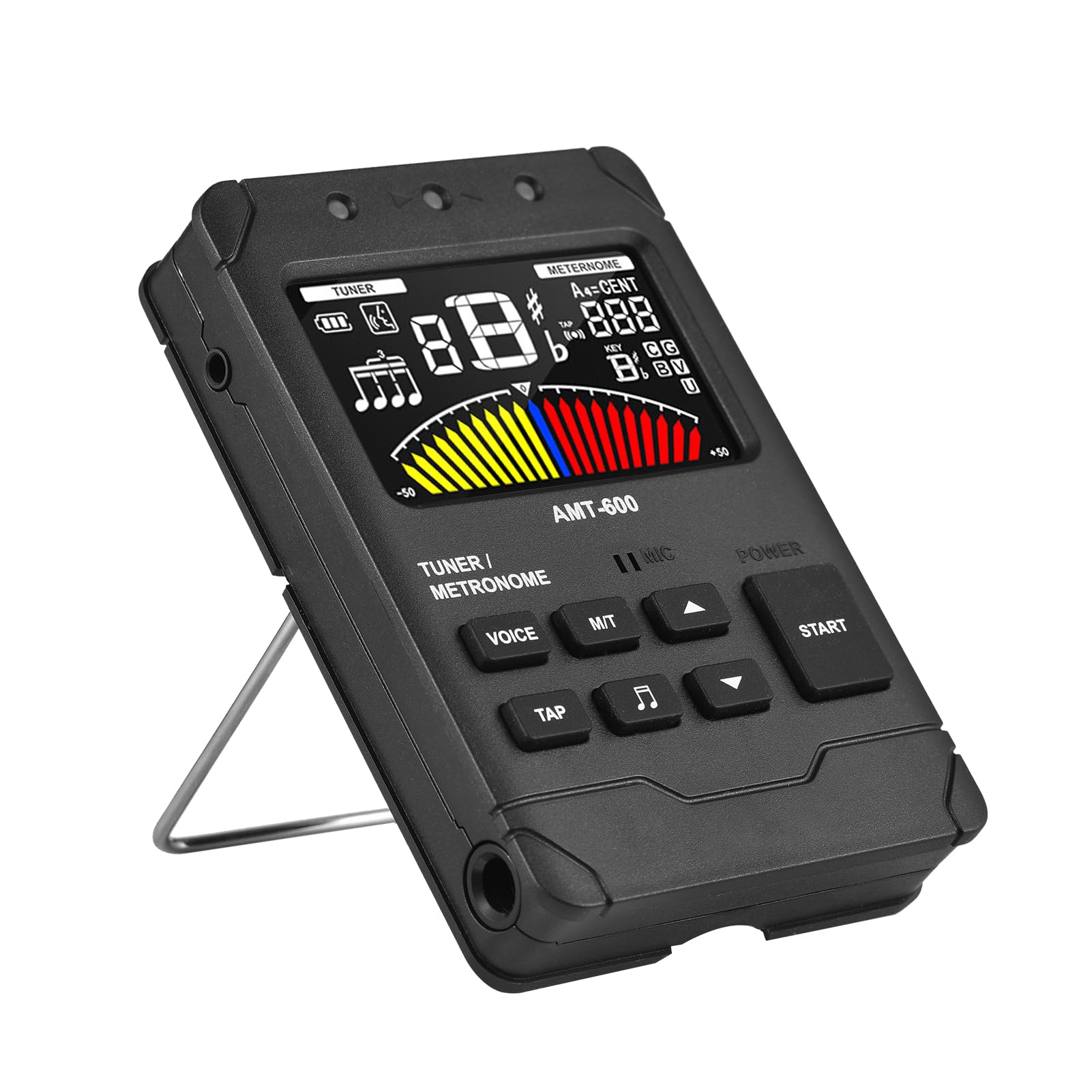 Afinador de Guitarra LCD en Color 3 en 1, Metrónomo, Generador de Tonos para Instrumentistas Cuerdas y Vientos