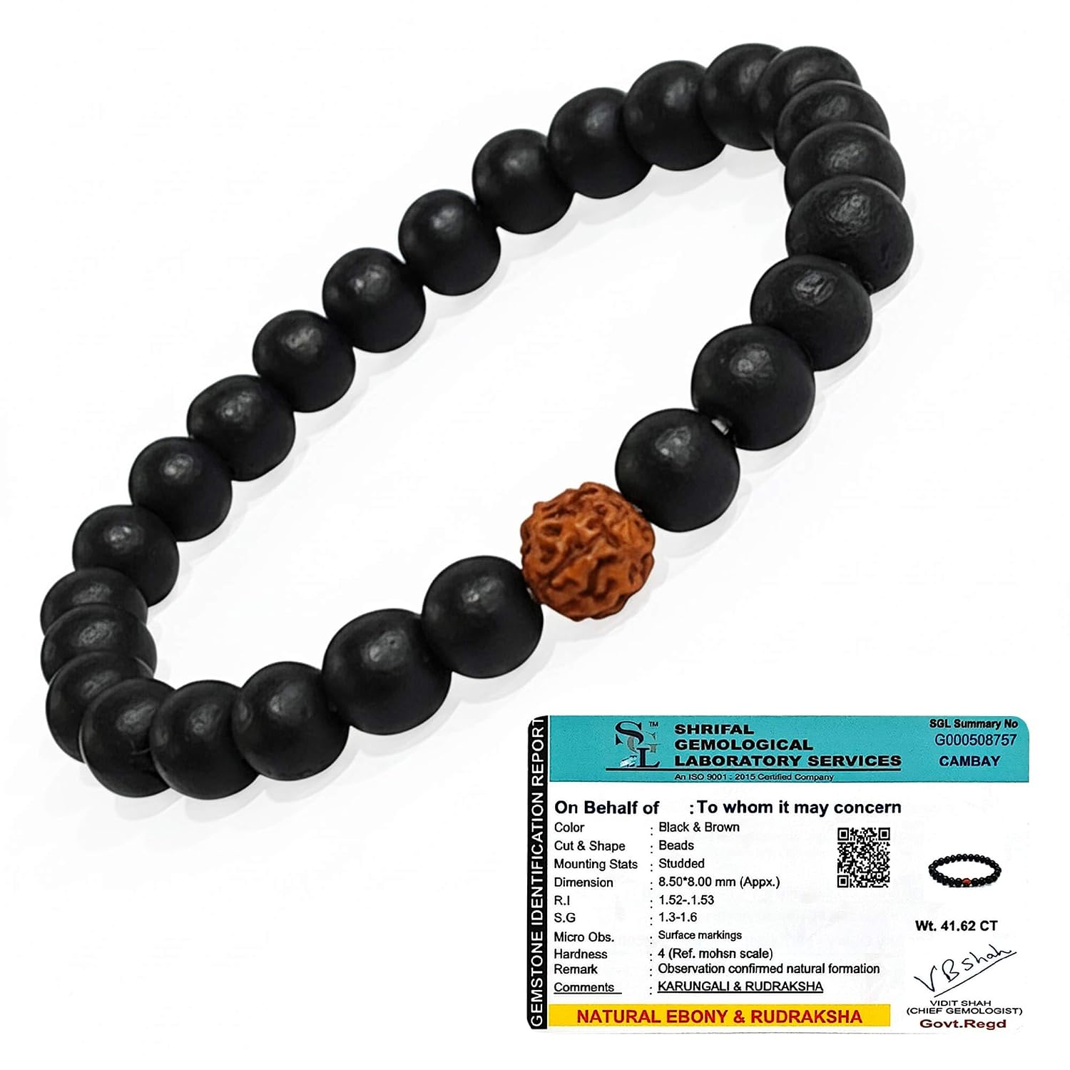 SOLAVA Karungali Bracelet with Rudraksha Beads – Certified Natural Ebony Wood & Rudraksha Bracelet for Men & Women – Lab T... - Review, Price and Buying Guide