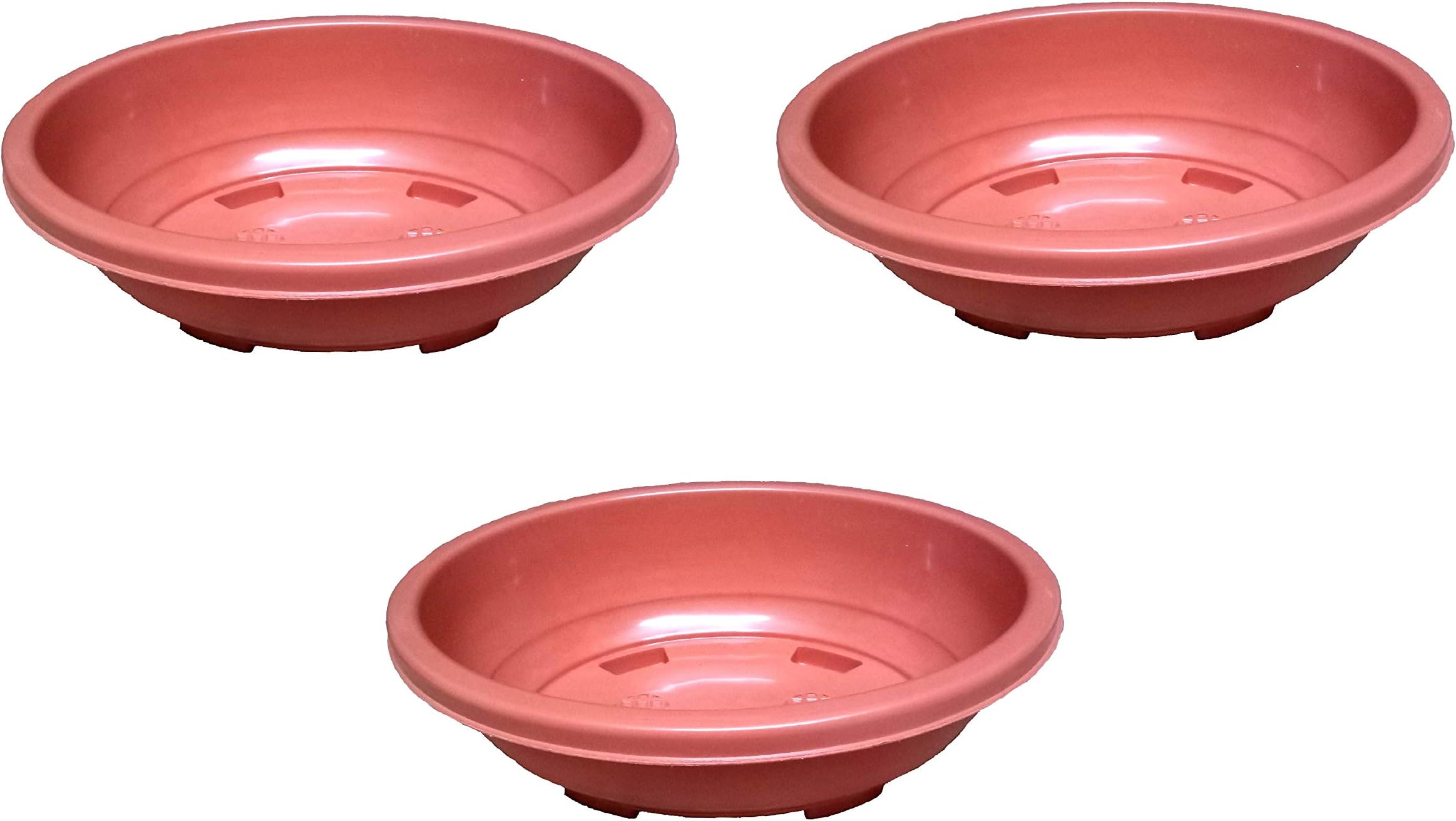 Kolkata Orchid Online Oval Plastic Bonsai Pot (Terracotta Colour, Long Diameter: 12 Inches, Short Diameter: 9 Inches) - Set of 3