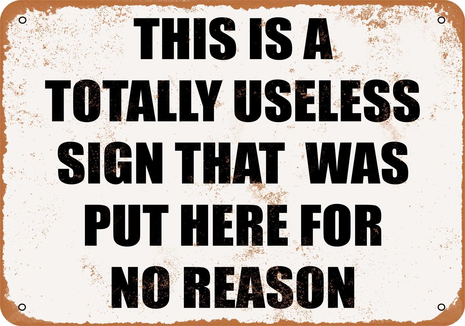 Metal Sign - THIS IS A TOTALLY USELESS SIGN PUT HERE FOR NO REASON home decor