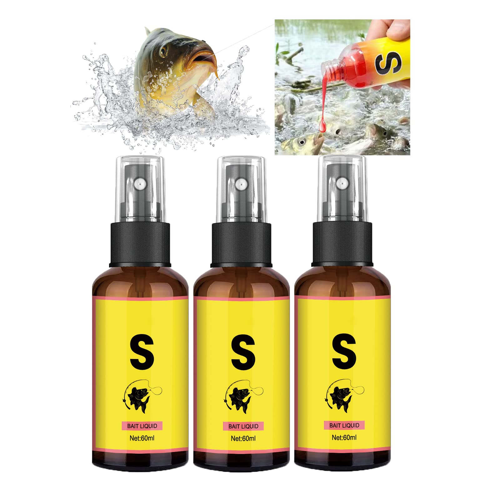Xirujnfd 3Pcs 2023 New Natural Bait Scent Fish Attractants For Baits, High Concentration Fish Bait Attractant Enhancer, Scent Fish Attractants For Baits, Fishing Accessories And Equipment (3Pcs)
