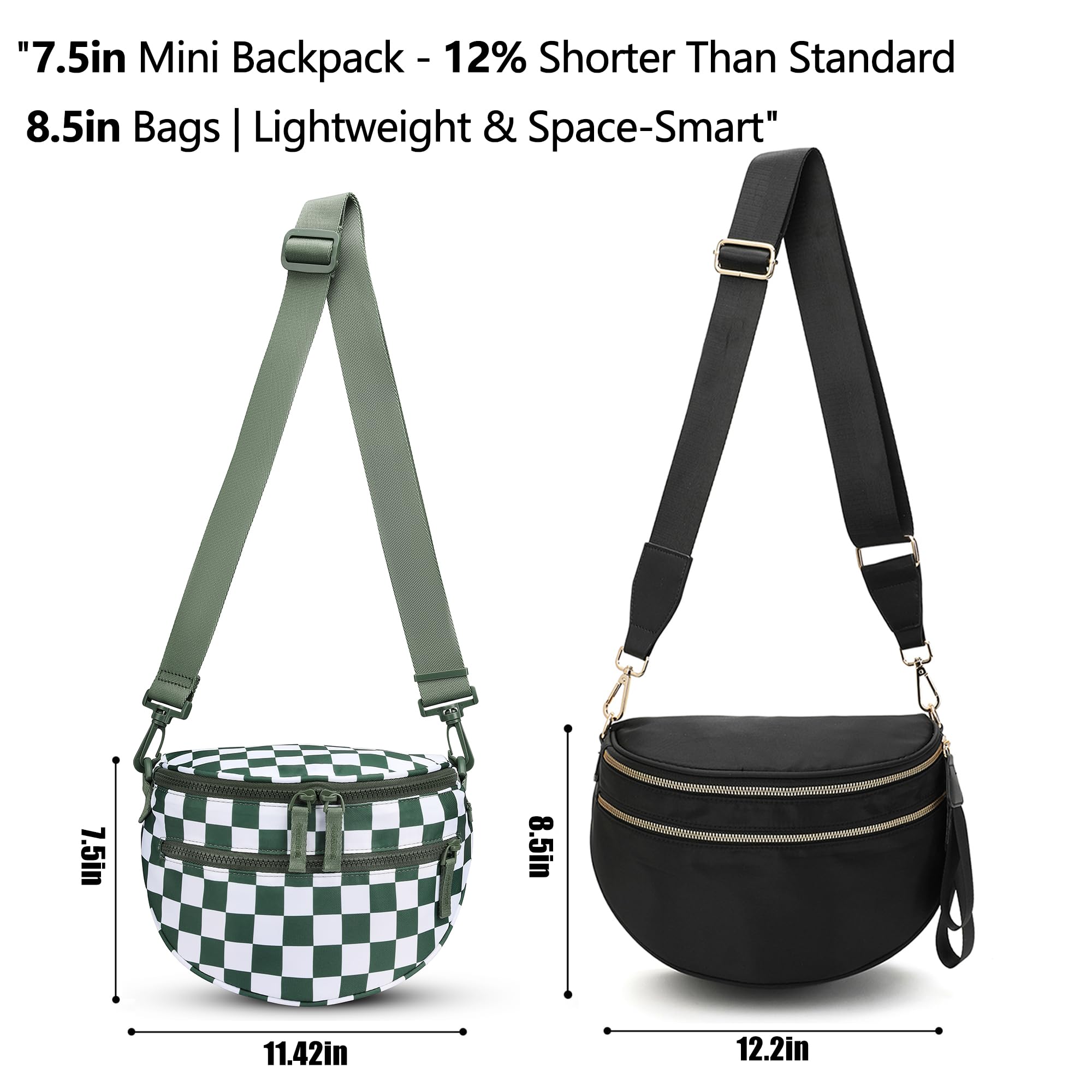 Bolso cruzado de nailon para mujer, haz clic para reproducir vídeo, color verde guisante, Verde, Moda para mujer