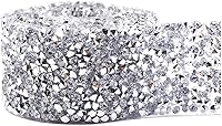 Vista 8 de Cozylkx Tira de diamantes de imitación de 1 yarda, cinta autoadhesiva de diamantes de imitación de fijación en caliente para ropa, zapatos, Cristal