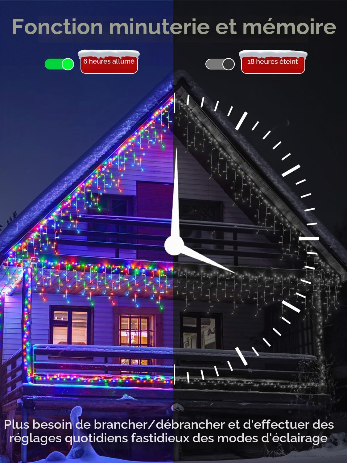 CGN Guirlande Lumineuse Extérieure Noël, Conectable 10M 400 LED Rideau Lumineux Noël Extérieur avec 8 modes et télécommande, Étanche IP65 Rideau Guirlande Lumineuse Décoration pour Fête Mariage Balcon
