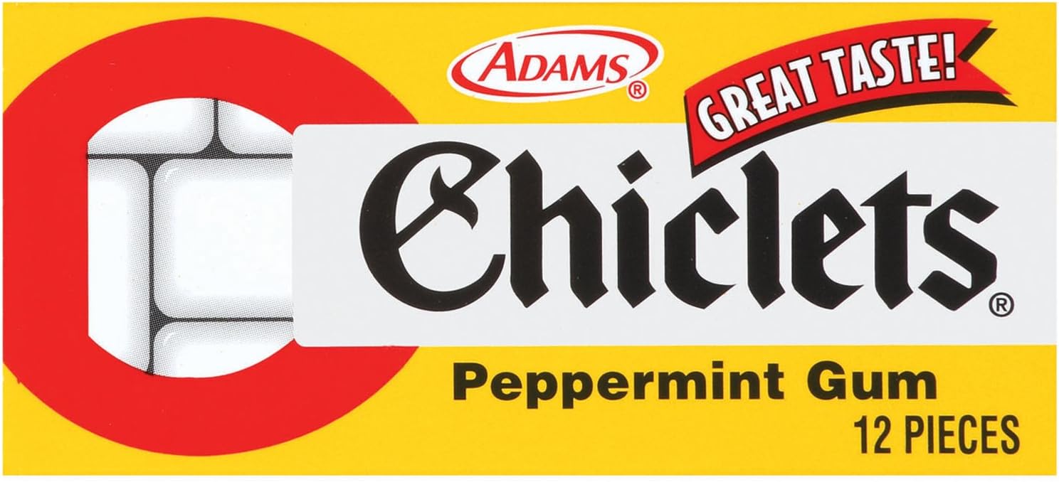 Chiclets Gum, Peppermint,12-Piece Packages (Pack of 120)