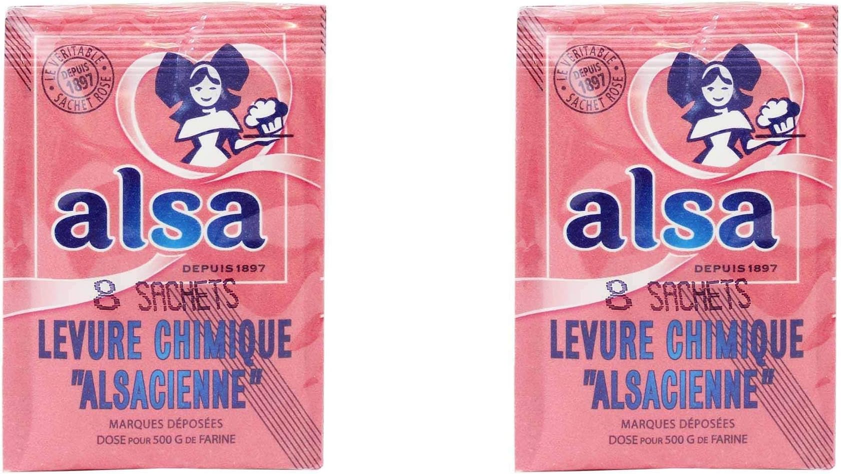 Alsa - French Cake Baking Powder, 0.38 Ounce, 8 Count Pack of 2