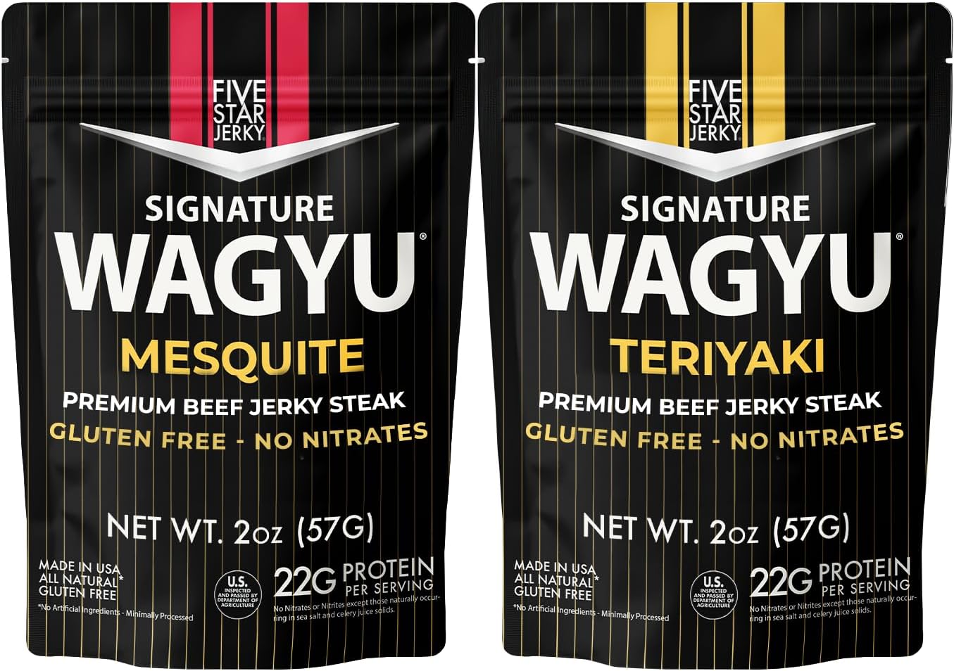 Five Star Wagyu Beef Jerky – Mesquite & Teriyaki Variety 2-Pack (4oz)