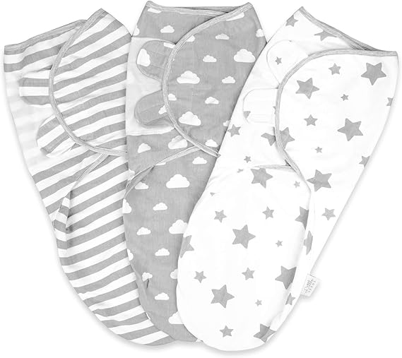 Little Seeds Nursery,Bedding,Blankets & Swaddlers,Swaddles Little Seeds Baby Swaddle Blanket 3-6 Months 100% Organic Cotton Swaddles - Pack of 3 Swaddle Blankets - Swaddle Wrap For Boy and Girl - Hip-Healthy Design