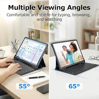 TCL NXTPAPER 11 Plus Keyboard Case Detachable Design, Multi-Angle Stand, Magnetic + Clip-in Support, Slim & Portable, Long-Lasting Battery