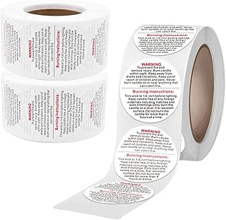 1500PCS Candle Warning Labels,Candle Wick Stickers,1 Inch Candle Safety ...