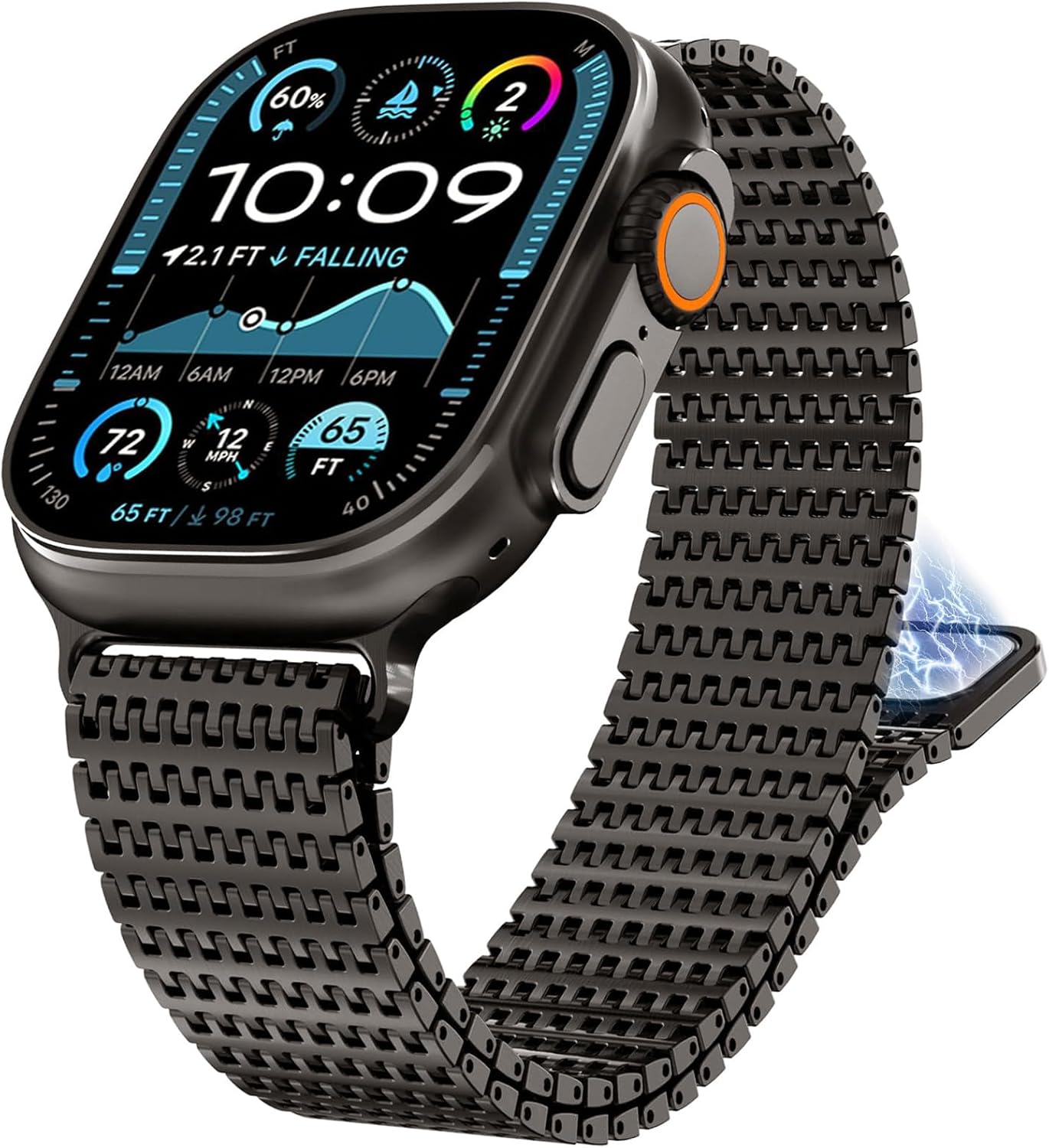 WINGLE Magnetic Mesh Loop for Apple Watch Band Ultra 3/2/1 Band 49mm 46mm 45mm 44mm 42mm 40mm 41mm 38mm Men Women, Stainless Steel Adjustable Metal Strap for iWatch Series 11 10 9 8 7 6 5 4 3 2 1 SE